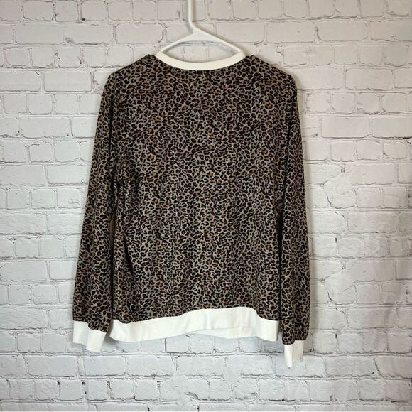 ZYIA Active Sweatshirt Women’s Small Cheetah Leopard Print Top Contrasting Trim - Picture 7 of 10